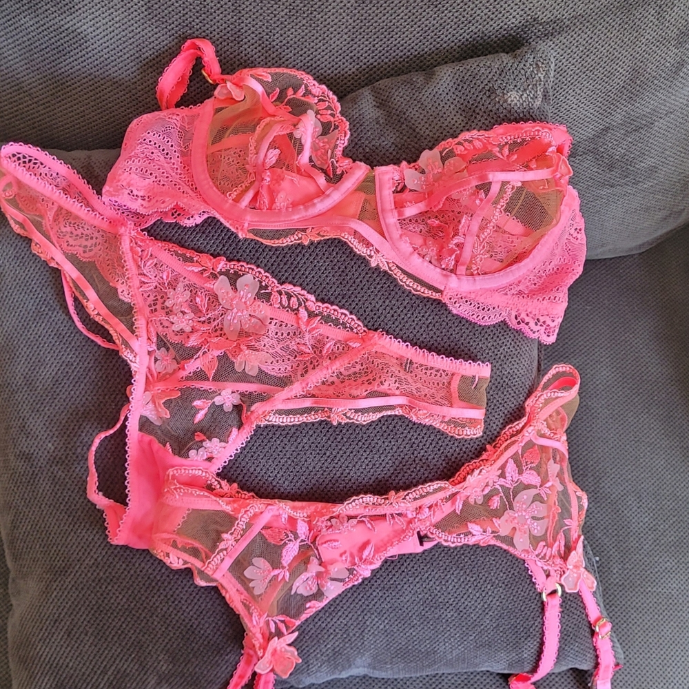 RARE! HONEY BIRDETTE SABRINA 3pc 34A/Sm Lingerie